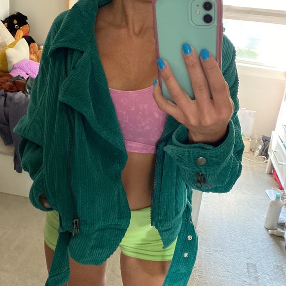 Free People corduroy oversized crop moto jacket - Picture 2 of 7